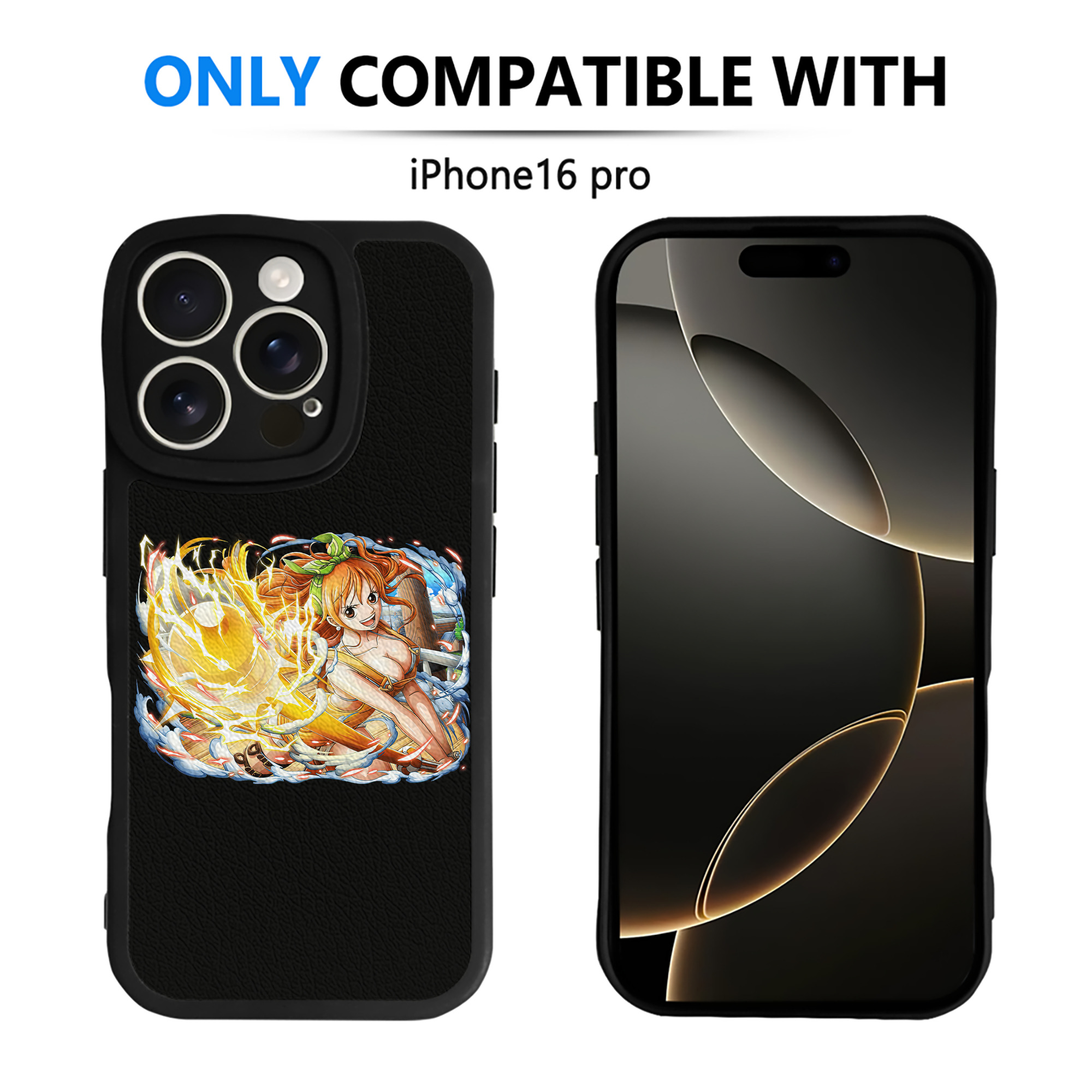 （画像用） ワンピース ナミ ONE PIECE Nami 【iPhone 16シリーズ対応】シリコンスマホケース（レザー調） 材質：シリコン